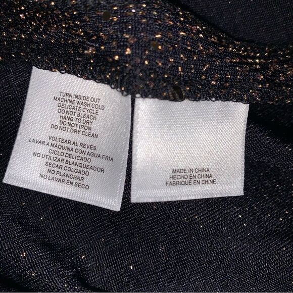 Ann Klein Black Sequin Formal Evening Jacket Cardigan Women Large Oversized Long - Picture 9 of 11